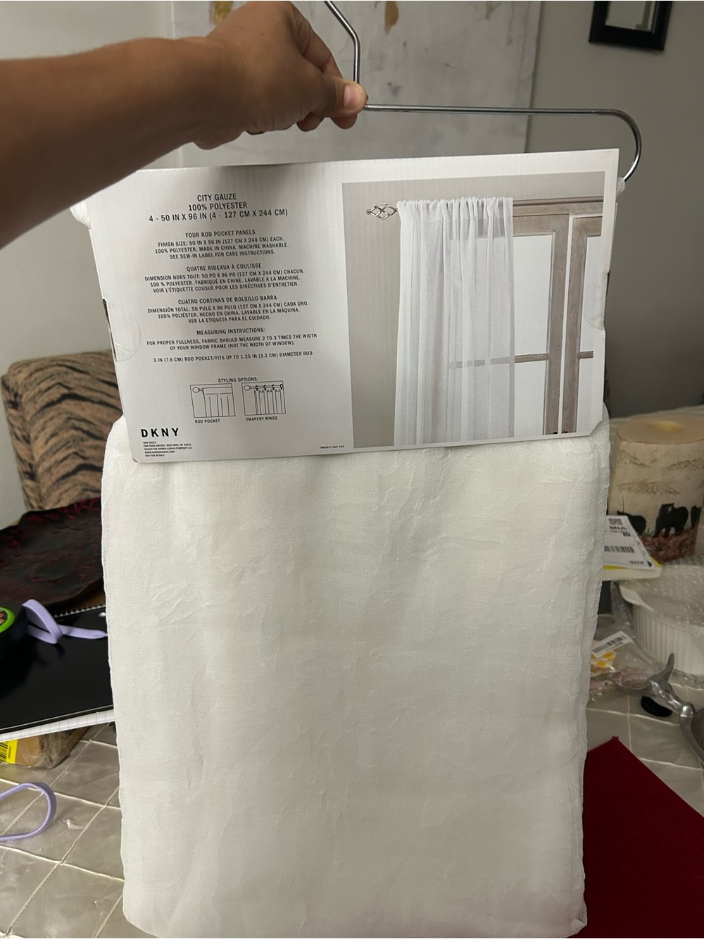 Dkny White City Gauze Sheer Curtain Panel